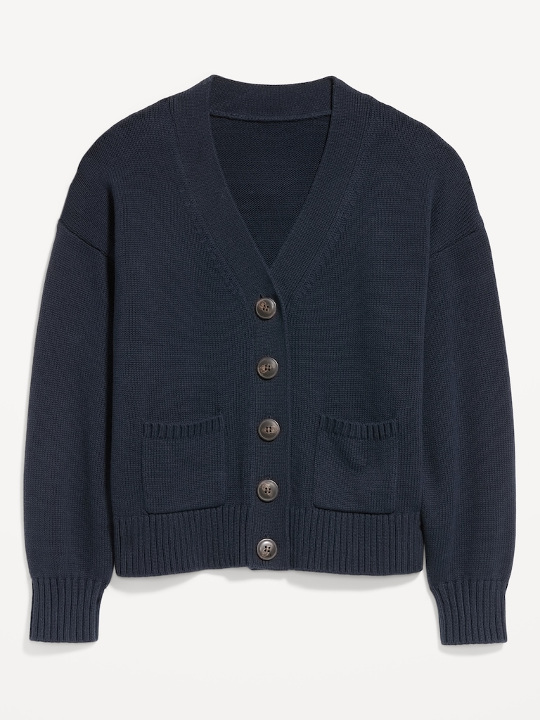 Seaside Cotton V-Neck Cardigan Sweater