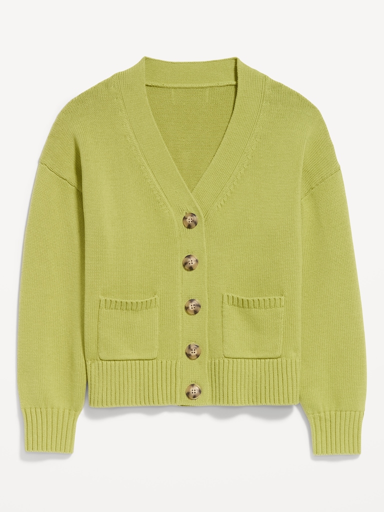 Seaside Cotton V-Neck Cardigan Sweater
