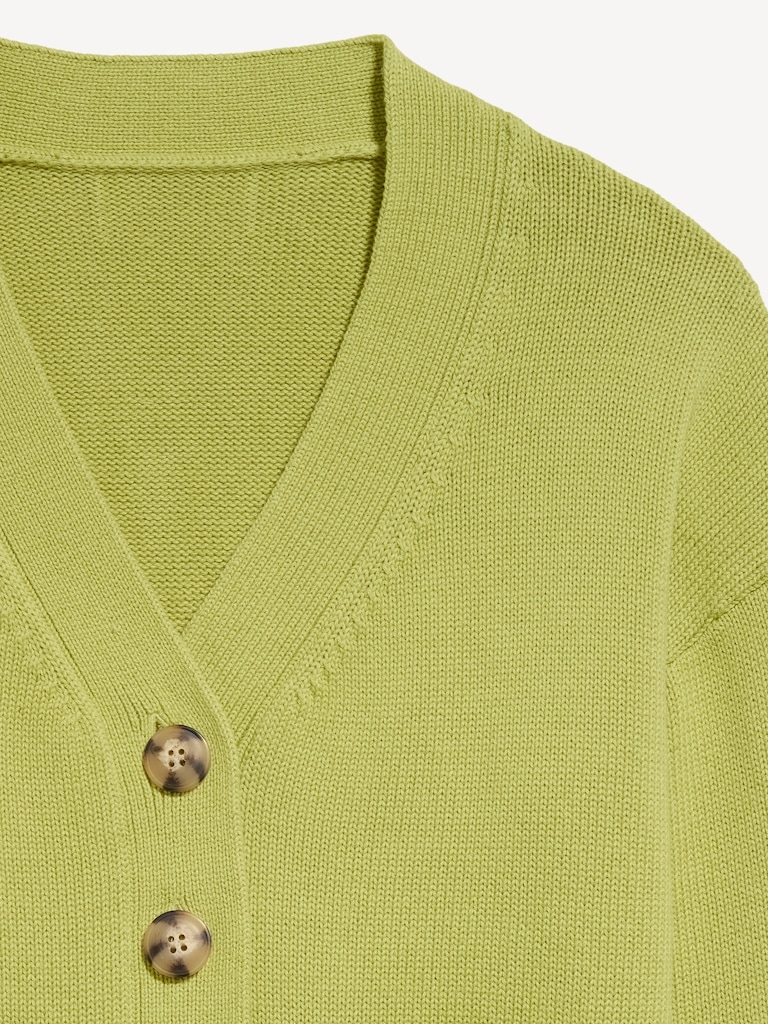 Seaside Cotton V-Neck Cardigan Sweater