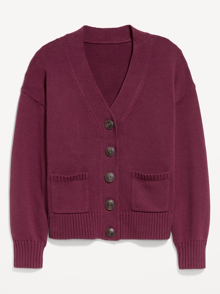 Seaside Cotton V-Neck Cardigan Sweater
