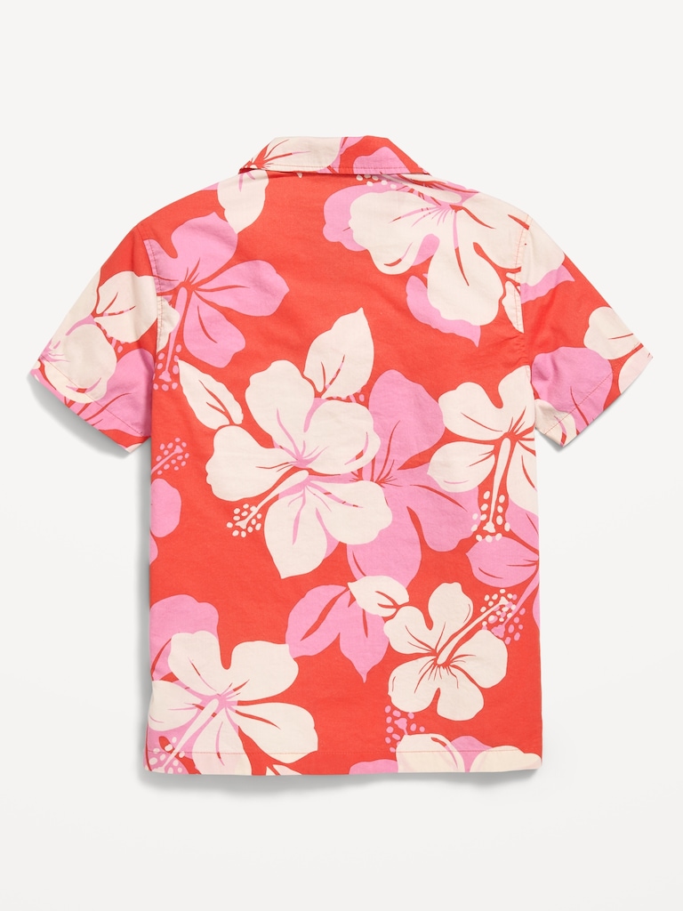 Printed Short-Sleeve Poplin Shirt for Boys