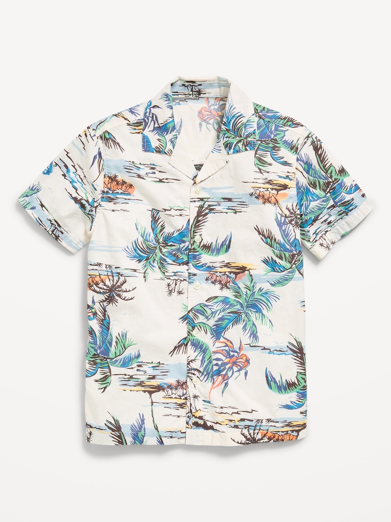 Printed Short-Sleeve Poplin Shirt for Boys