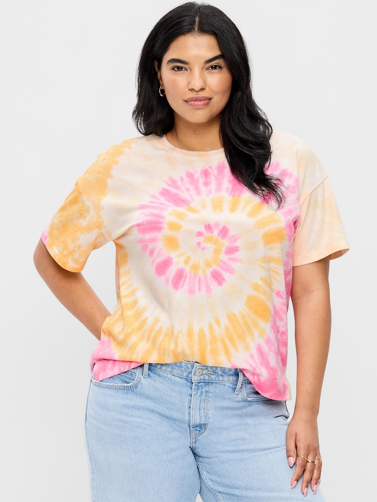 T-shirt ras du cou rétro pour femme