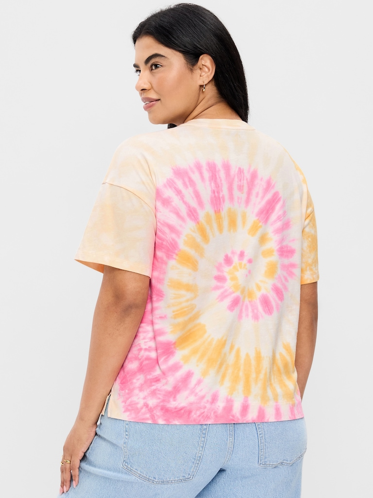 T-shirt ras du cou rétro pour femme