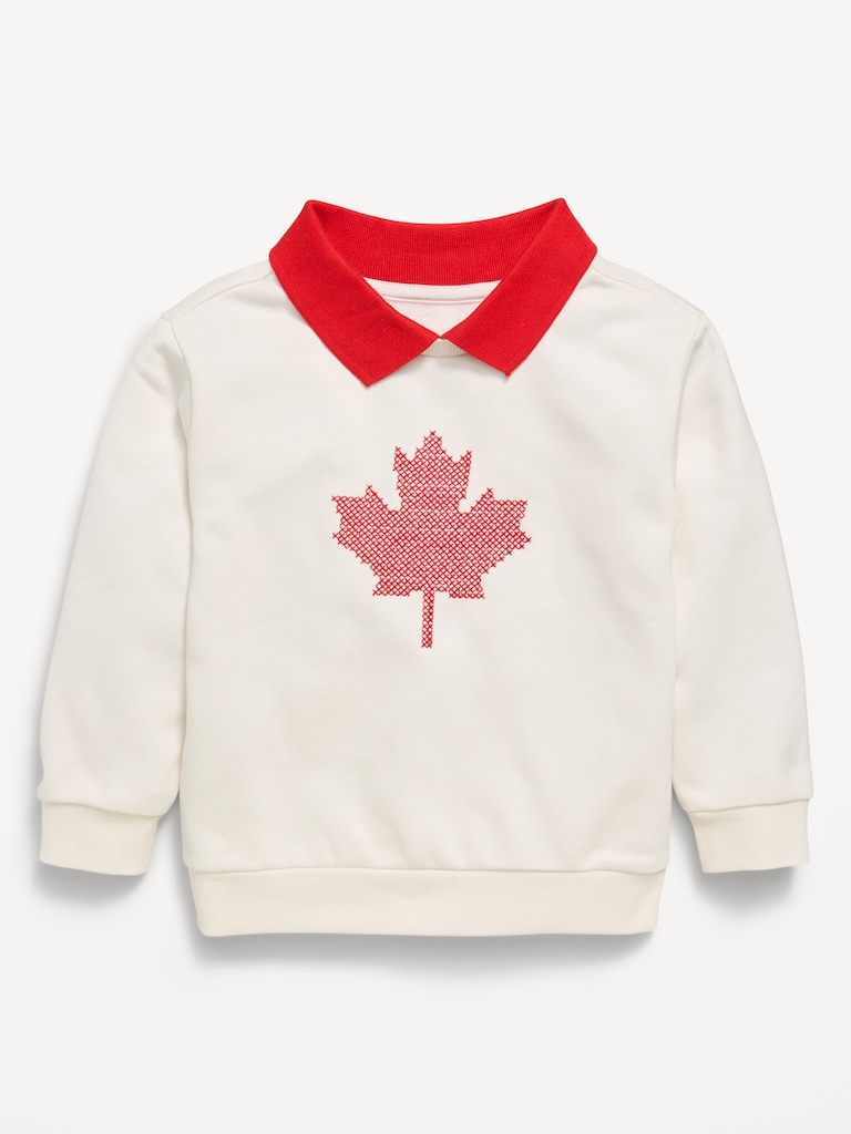 Oversized Unisex Collared Graphic Sweatshirt for Toddler