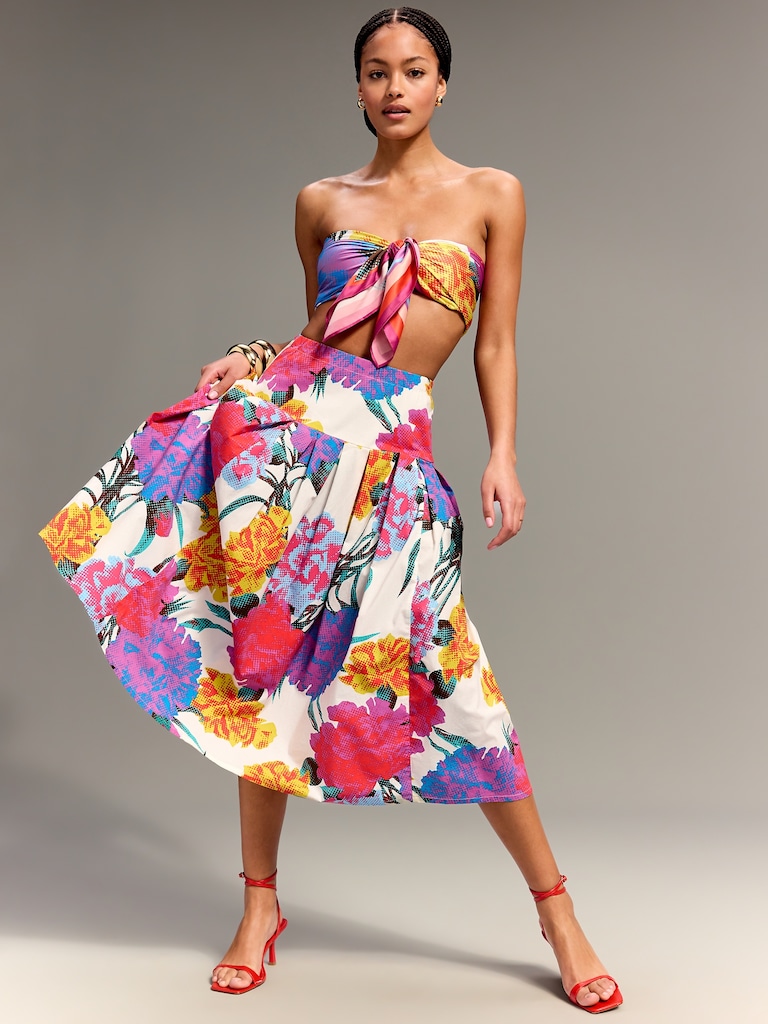 Old Navy x Christopher John Rogers Drop-Waist Midi Skirt