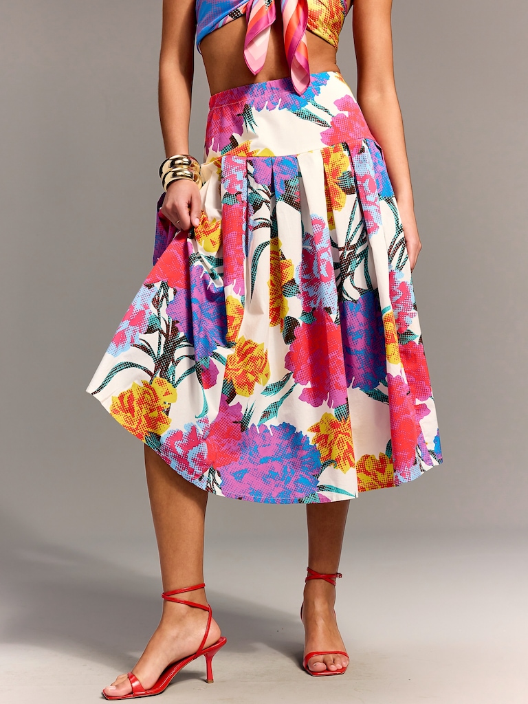 Old Navy x Christopher John Rogers Drop-Waist Midi Skirt