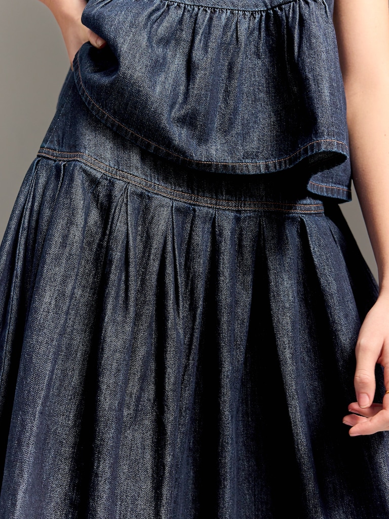 Old Navy x Christopher John Rogers Drop-Waist Jean Midi Skirt