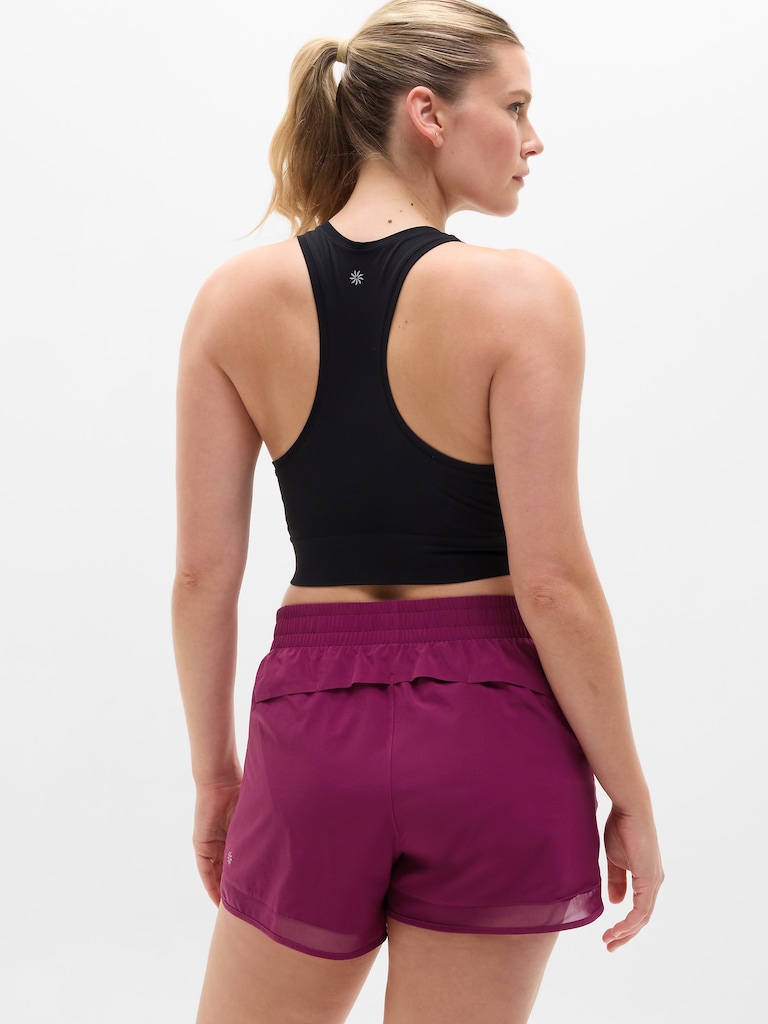 Mesh Racer Run Mid Rise 4" Short