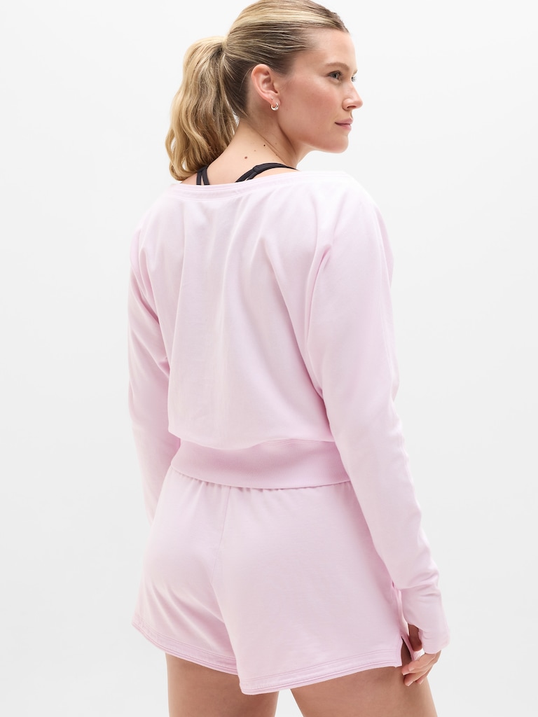 Airy Cotton Terry Boat Neck Sweatshirt