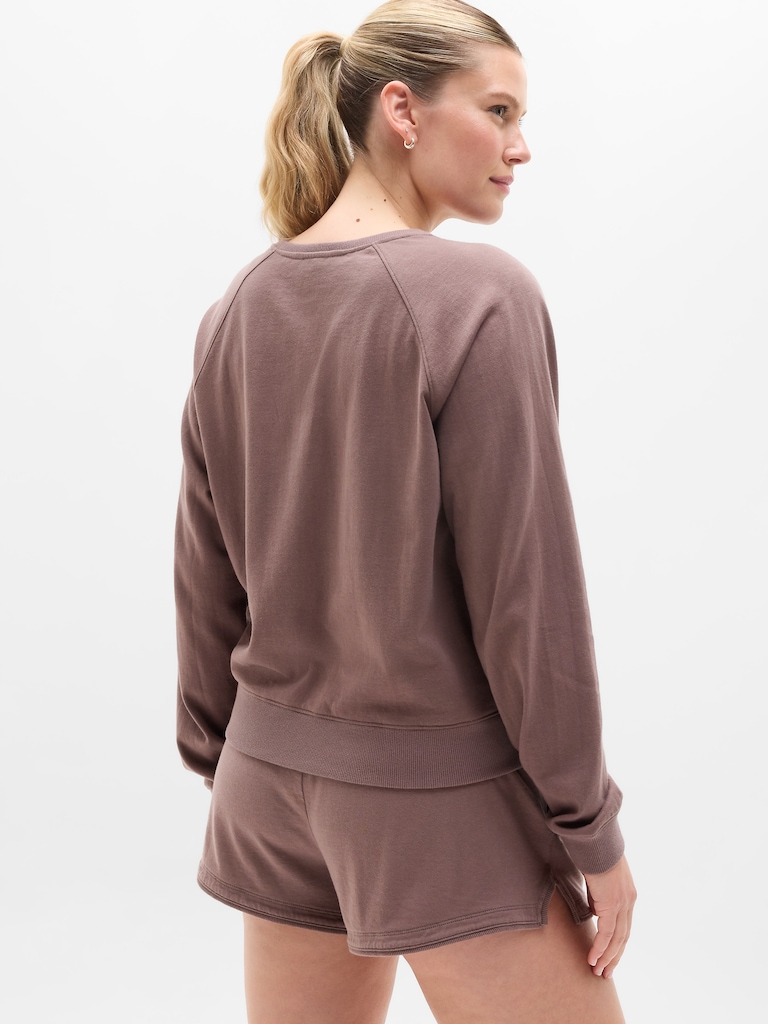 Airy Cotton Terry Crew Sweatshirt