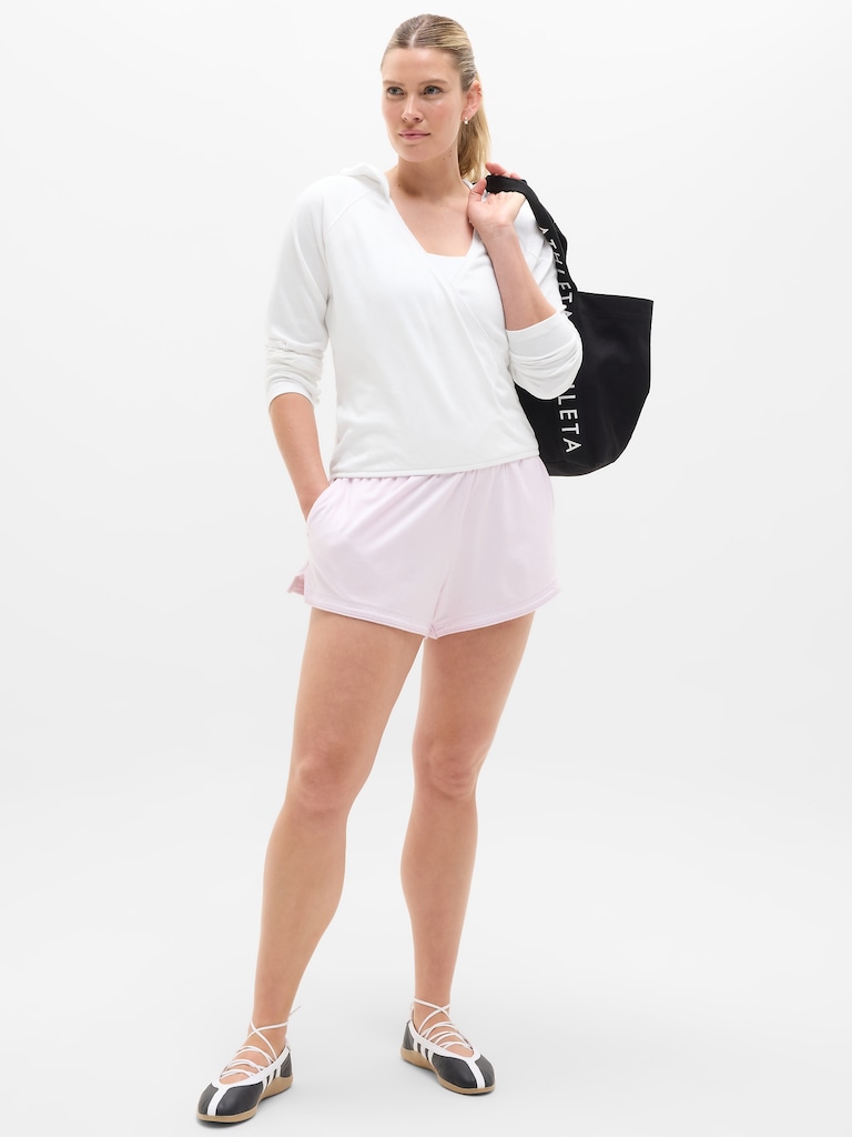 Airy Cotton Terry Wrap Hoodie