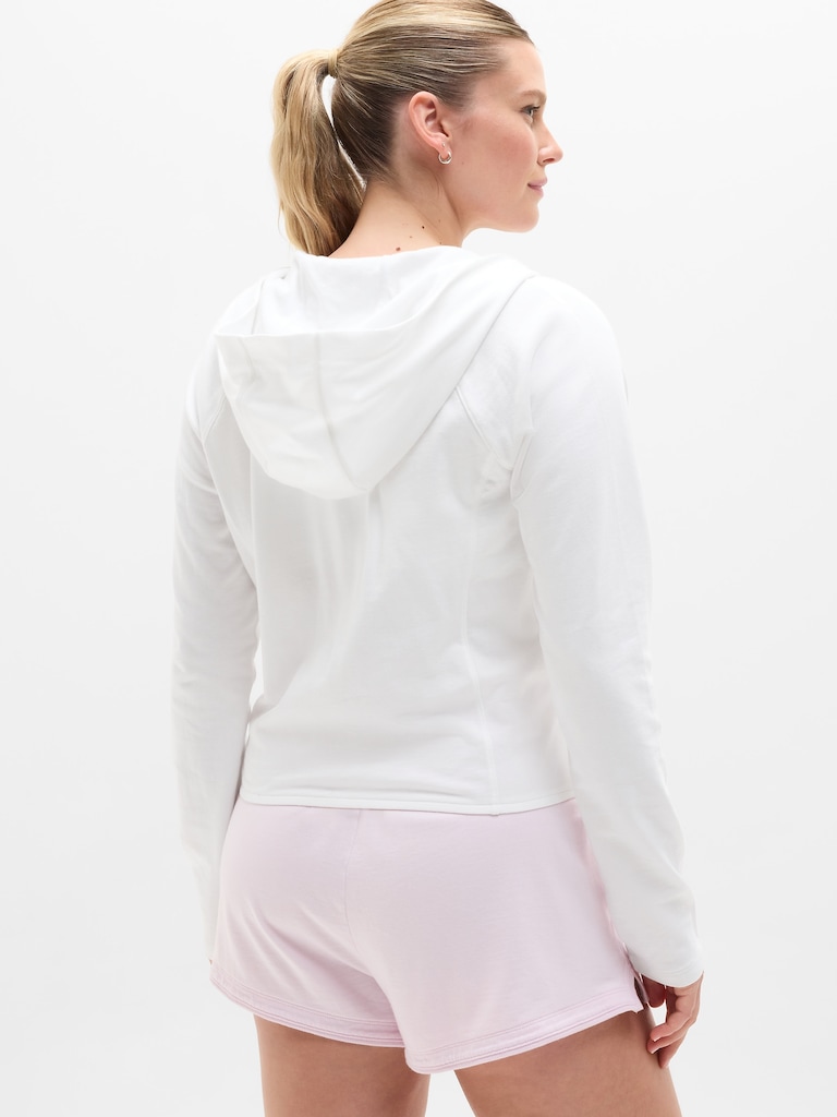 Airy Cotton Terry Wrap Hoodie