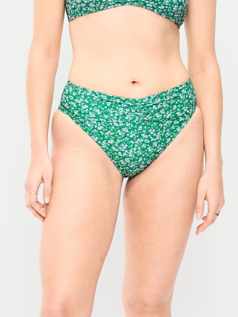 Culotte de bikini cintrée à taille haute