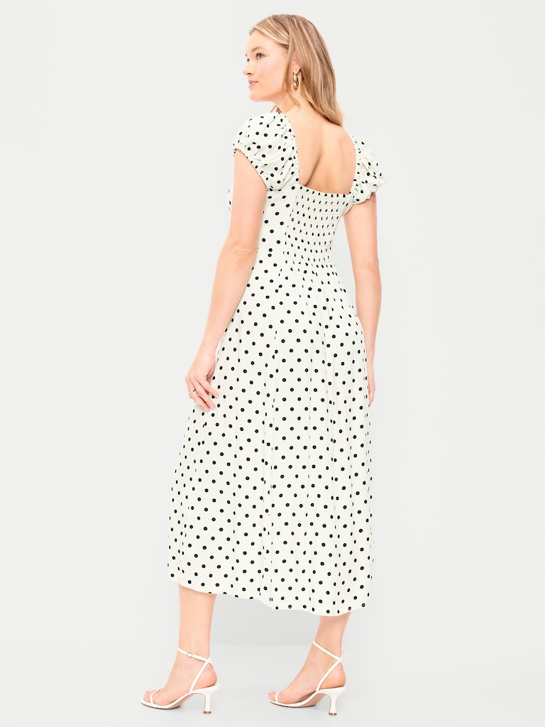 Short-Sleeve Fit & Flare Midi Dress