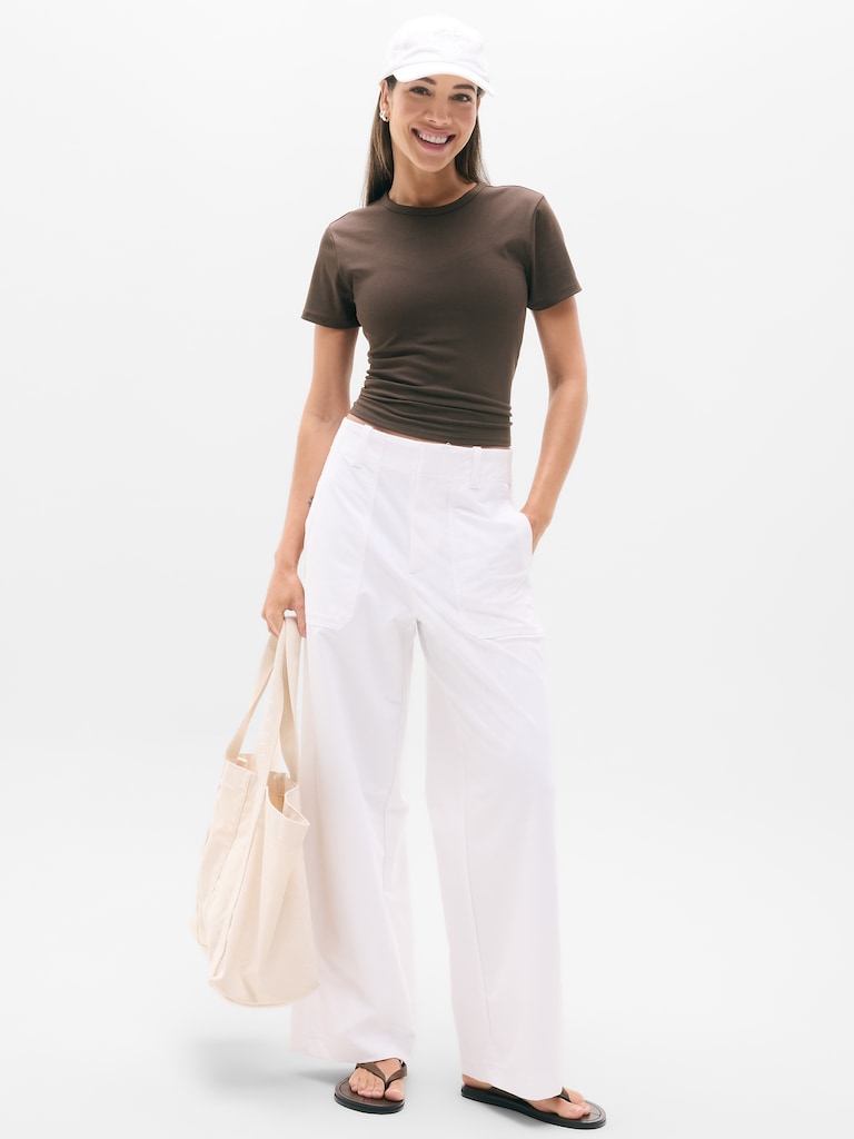 Signature Rib Crop Tee