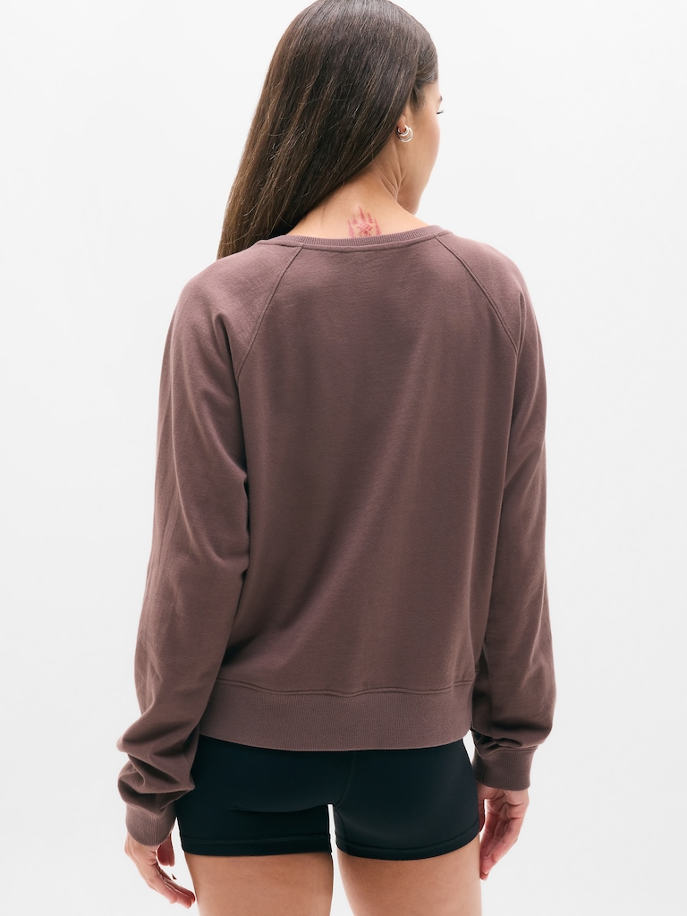 Airy Cotton Terry Crew Sweatshirt
