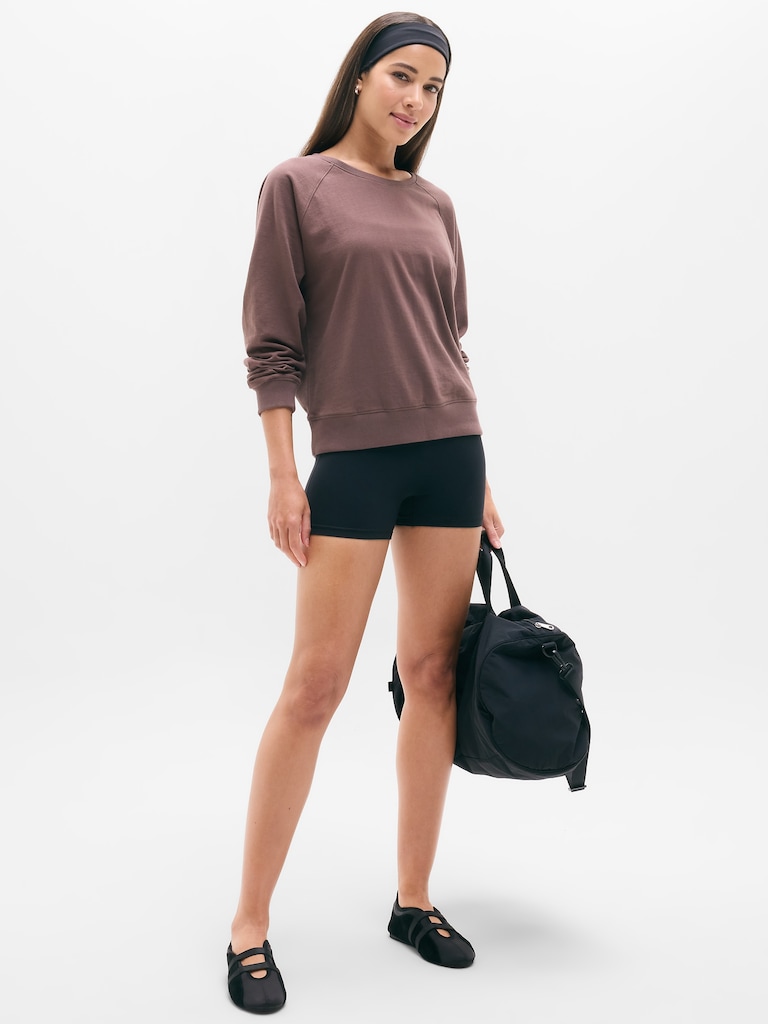 Airy Cotton Terry Crew Sweatshirt