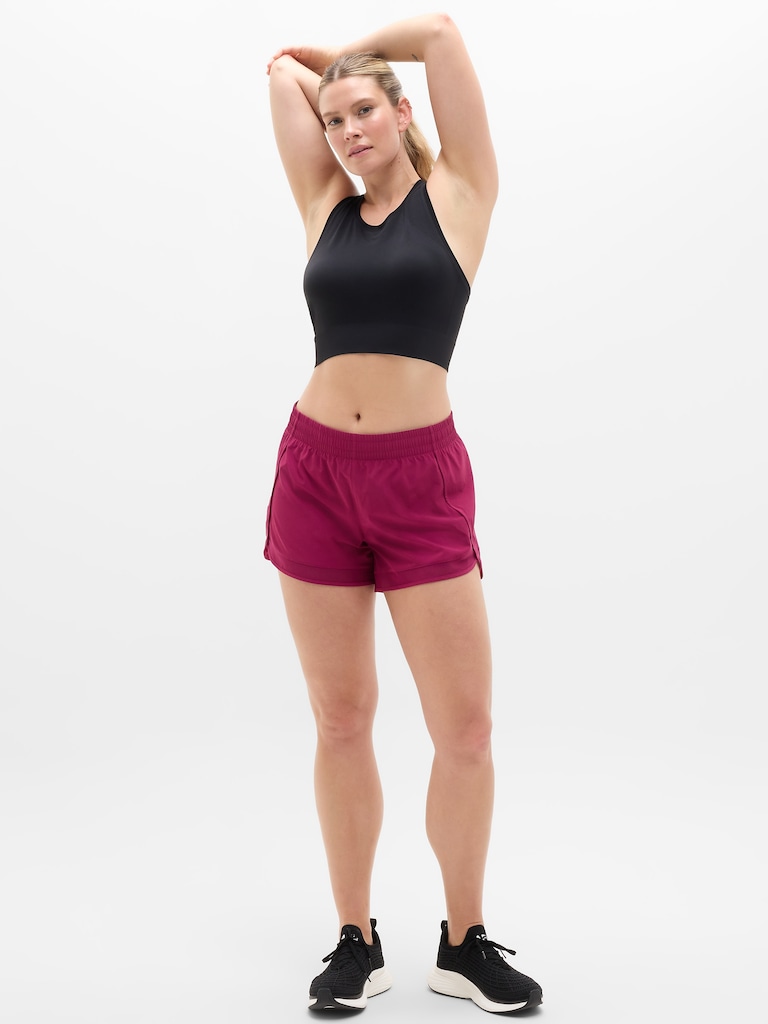 Mesh Racer Run Mid Rise 4" Short