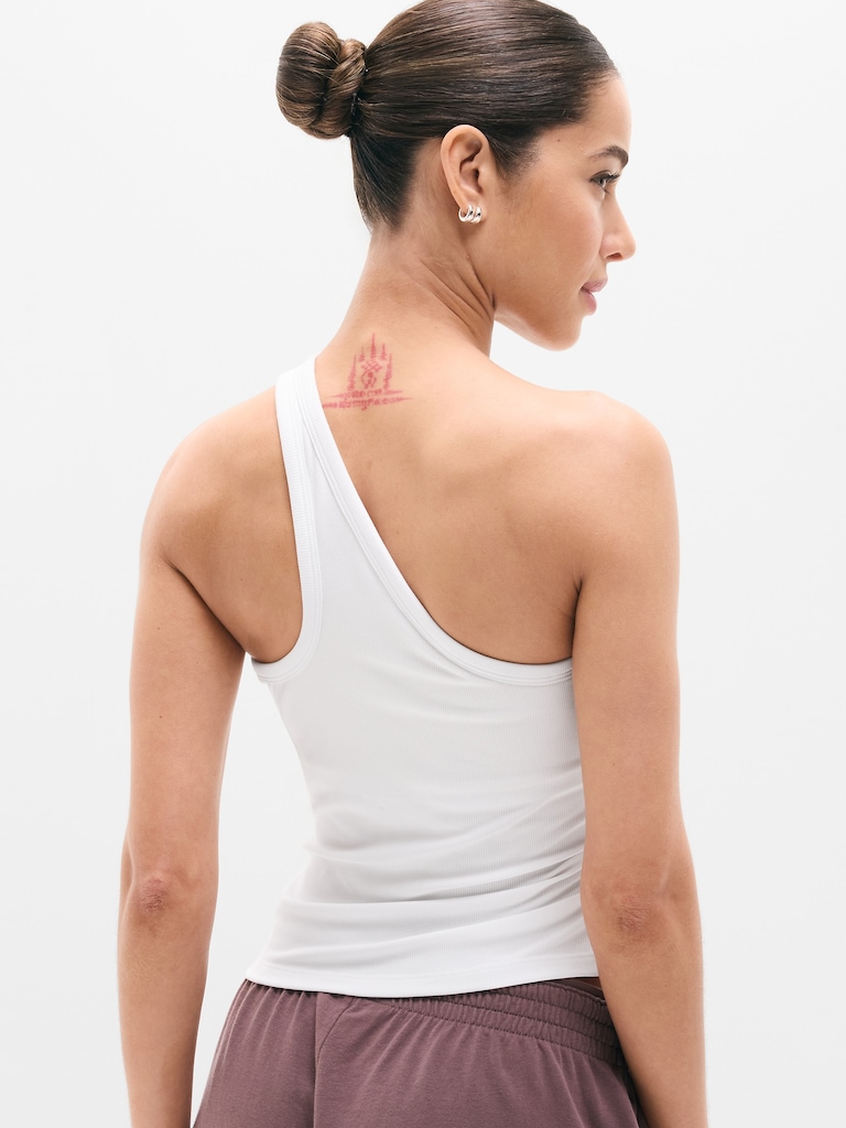 Signature Rib Asym One Shoulder Support Top