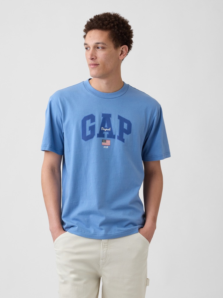 Everyday Soft Relaxed Gap Americana Logo T-Shirt
