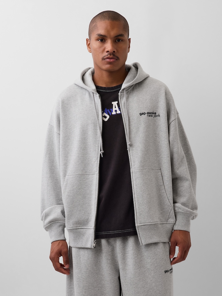 Gap × Awake NY Heavyweight Oversized Logo Zip Hoodie