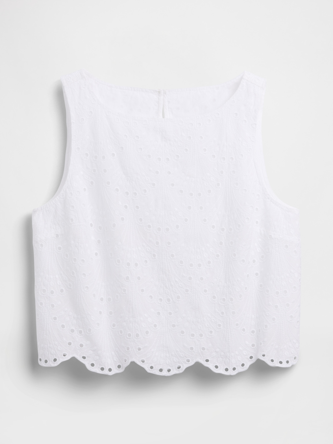 Eyelet Crop Shell Tank Top