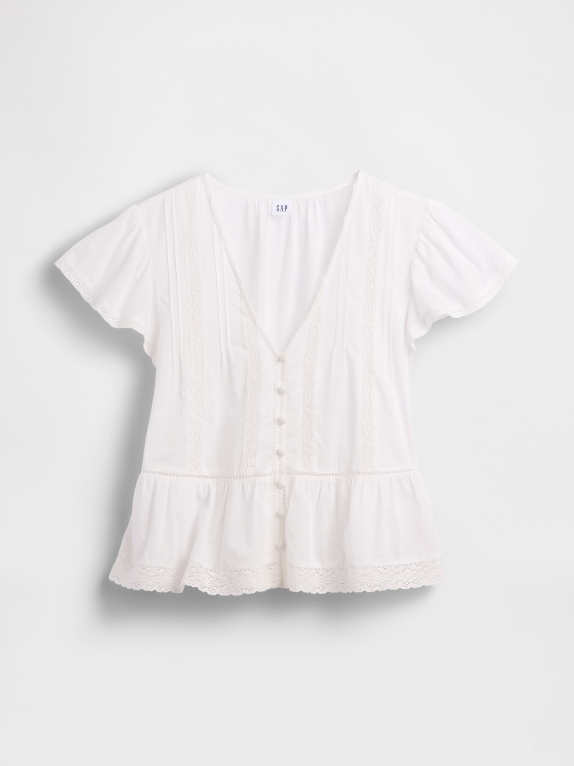 Lace Voile Peplum Crop Top