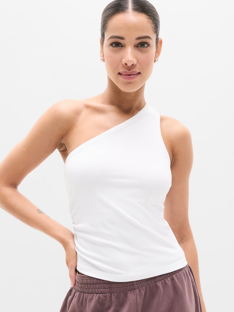 Signature Rib Asym One Shoulder Support Top