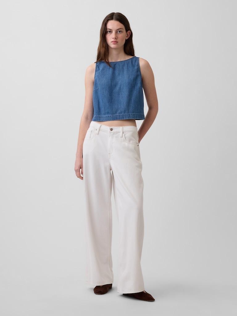 Denim Crop Shell Tank Top