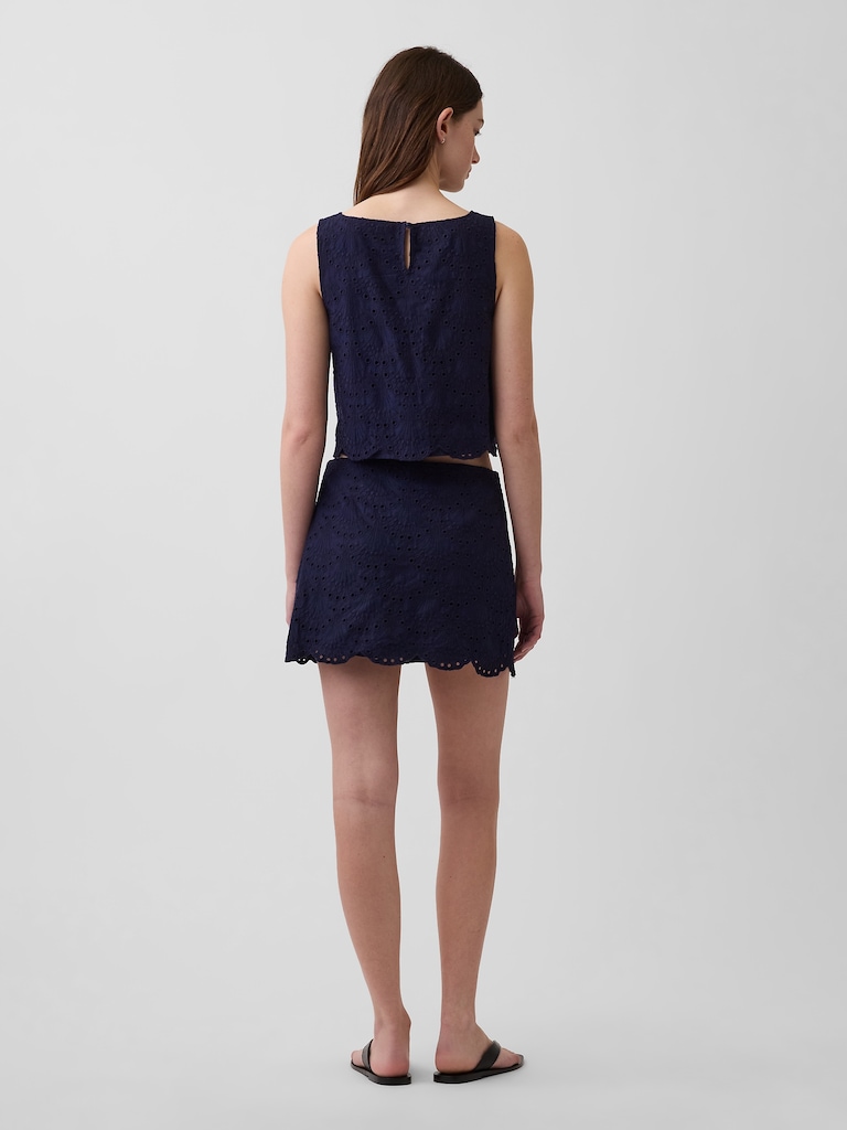 Eyelet Mini Skort