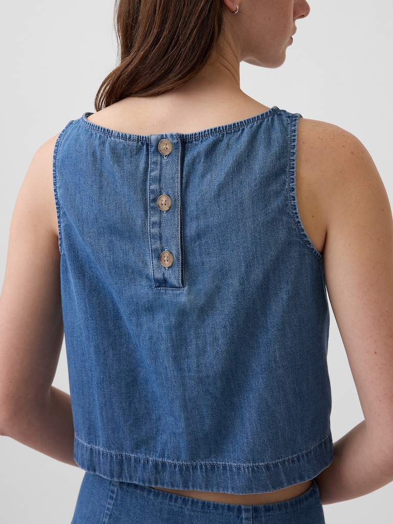 Denim Crop Shell Tank Top