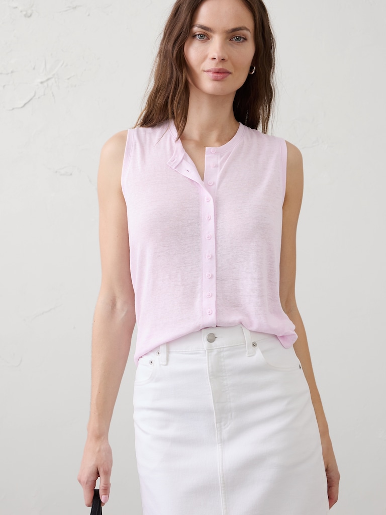 Linen-Blend Tank