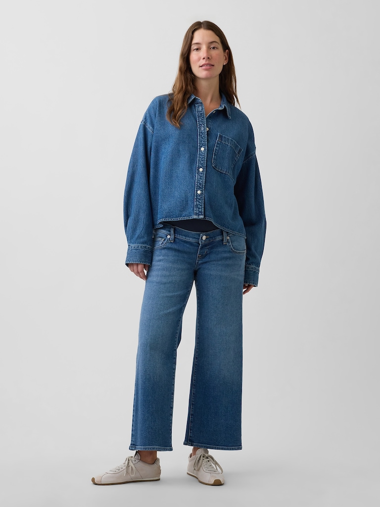 Maternity Full Panel Wide-Leg Jeans