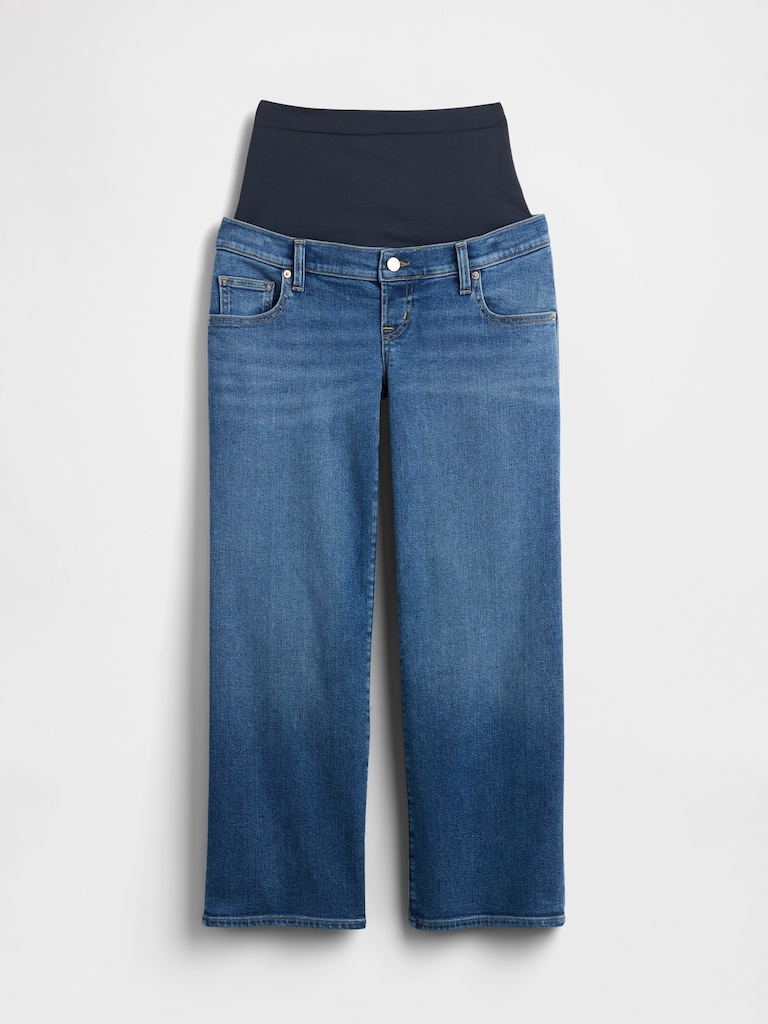 Maternity Full Panel Wide-Leg Jeans