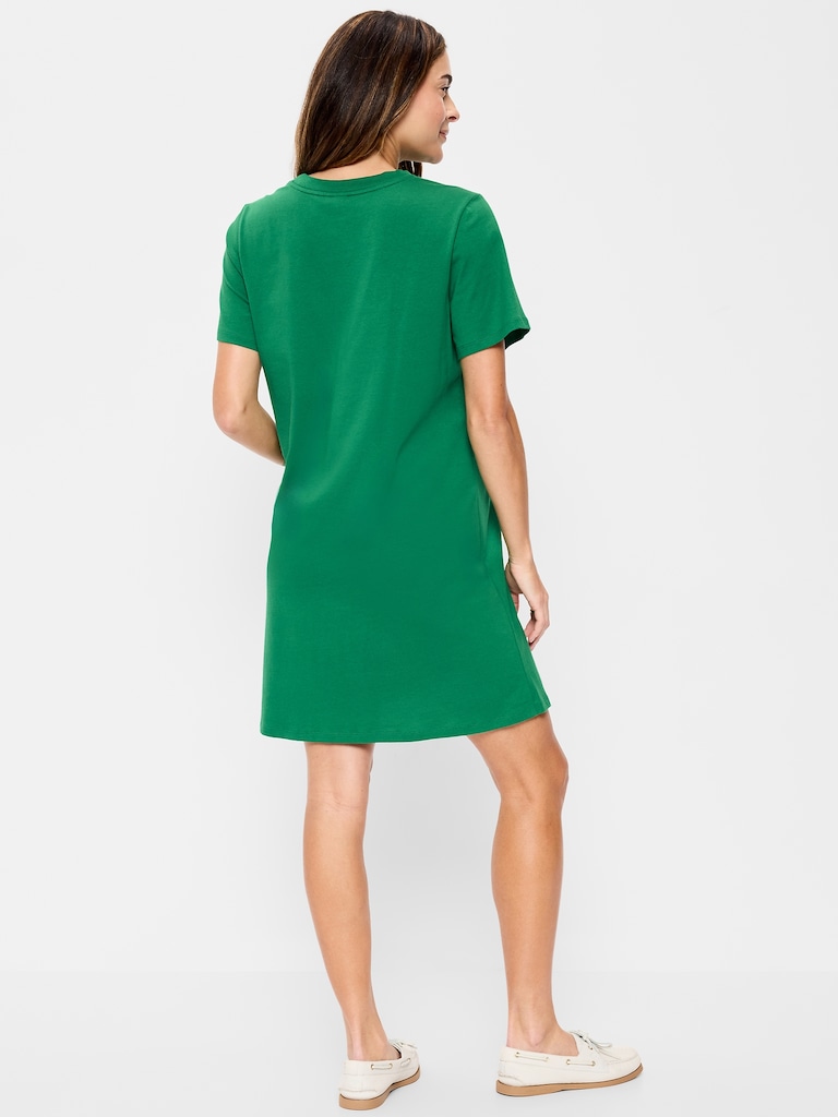 Robe t-shirt courte rétro ras du cou de maternité