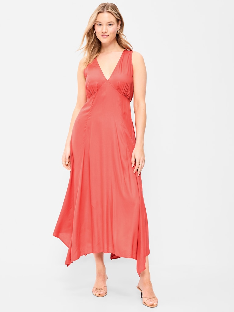 Handkerchief Hem Midi Dress
