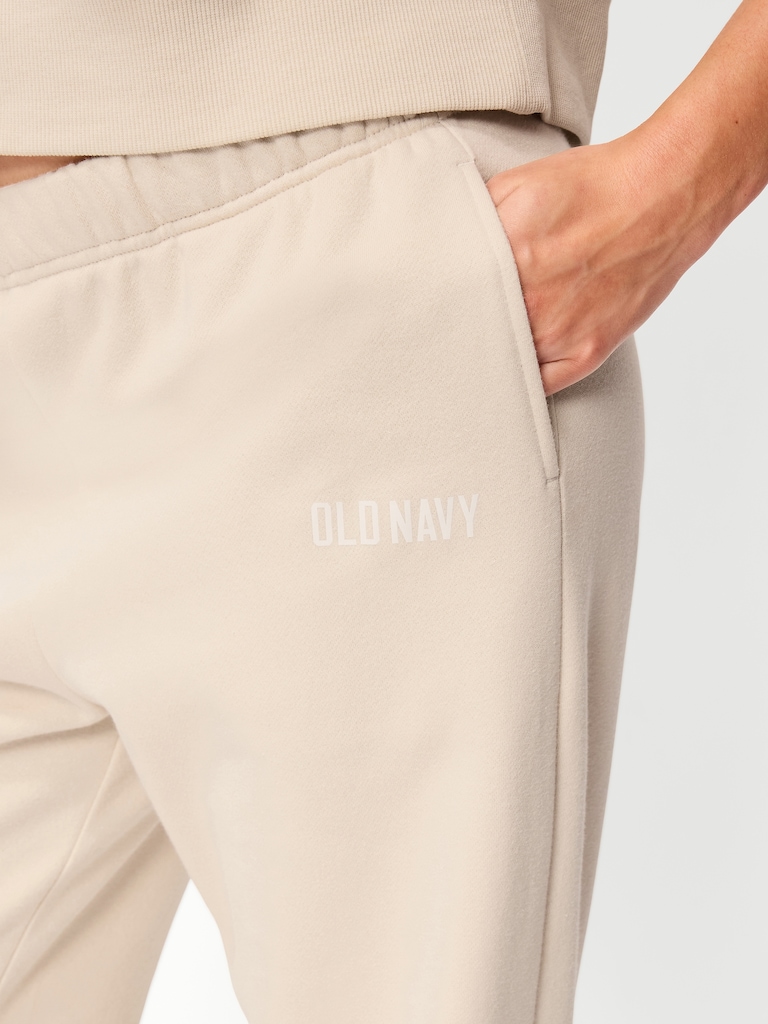 Pantalon en molleton à jambe large et taille haute