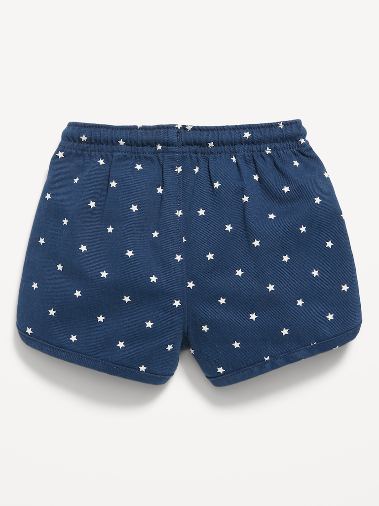 Twill Dolphin-Hem Shorts for Baby