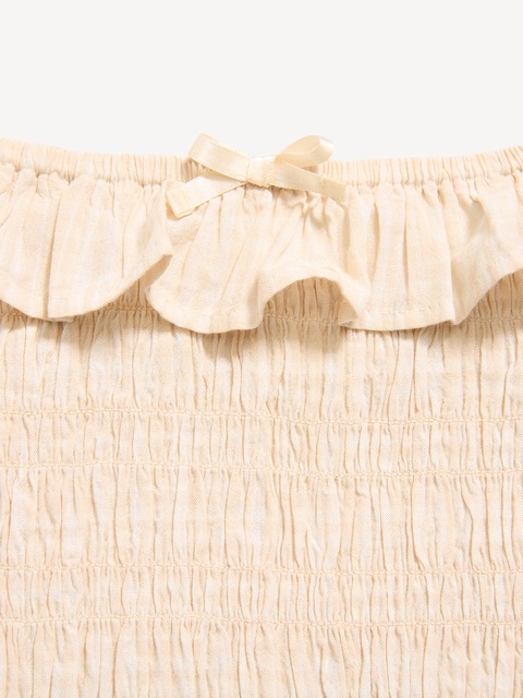 Sleeveless Fitted Ruffled Smocked Top for Girls