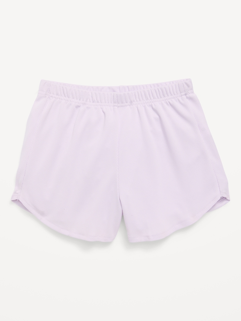 High-Waisted Mesh Dolphin-Hem Shorts for Girls