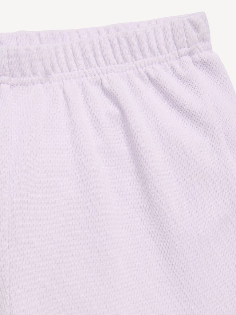 High-Waisted Mesh Dolphin-Hem Shorts for Girls