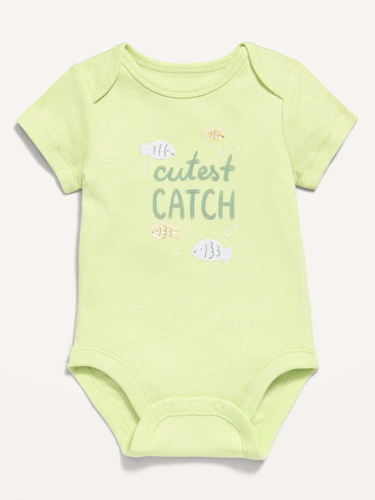 Cache-couche à manches courtes à imprimé pour bébé