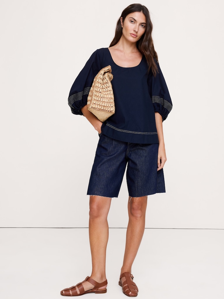 Cotton Scoop-Back Top