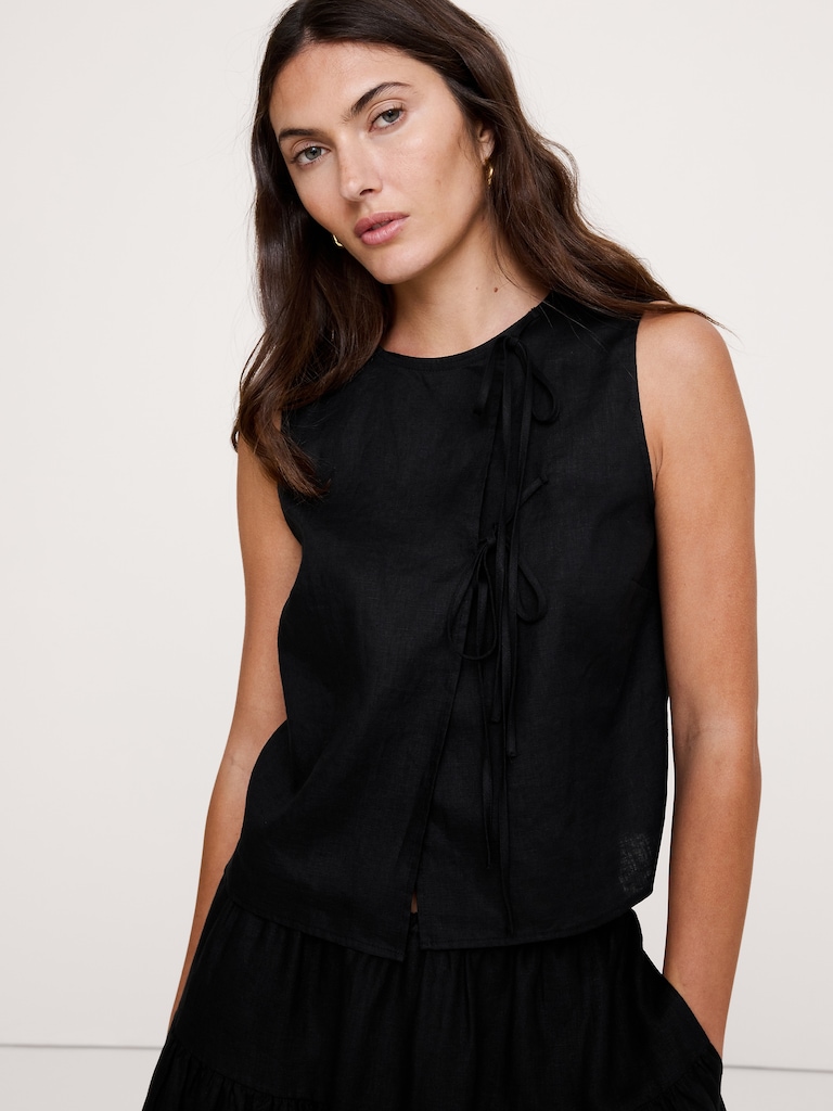Linen Double-Tie Tank