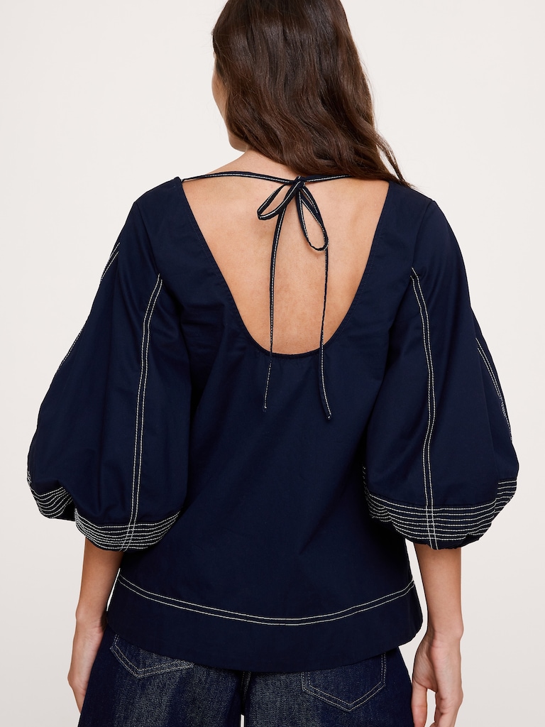 Cotton Scoop-Back Top