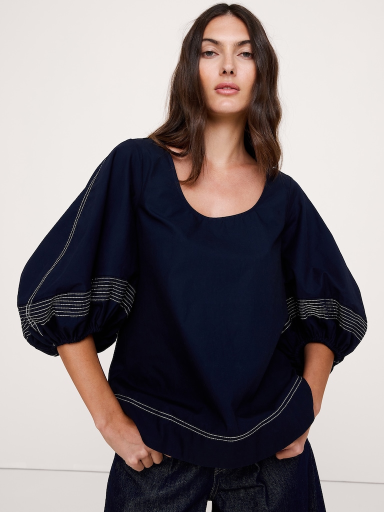 Cotton Scoop-Back Top