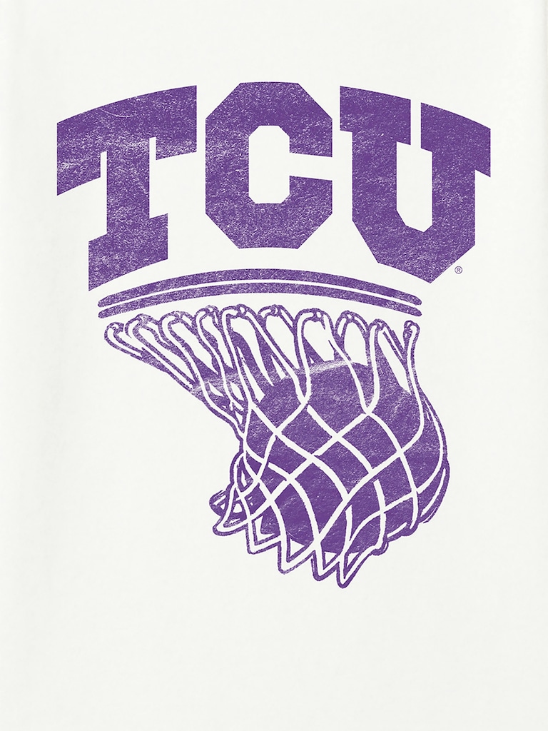 Texas Christian University Basketball Hoop Graphic T-Shirt for Men