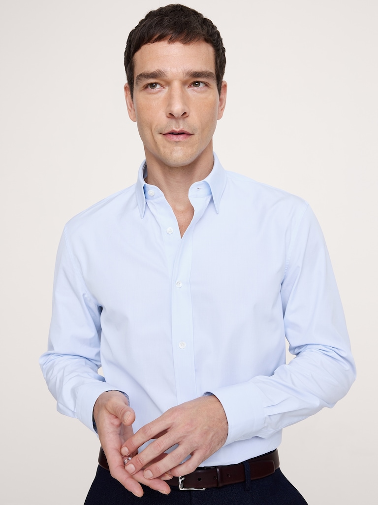 Tailored Slim-Fit Premium Cotton Poplin Dress Shirt