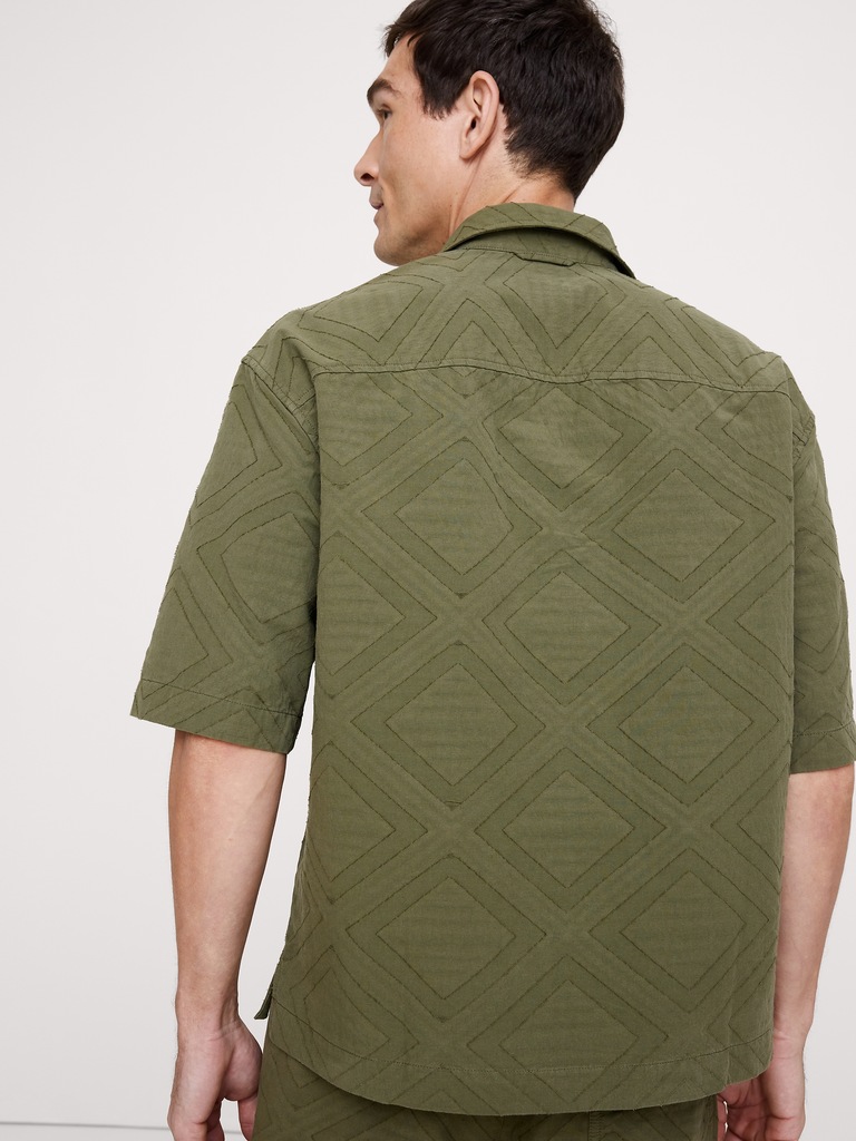 Relaxed-Fit Cotton Jacquard Resort Shirt